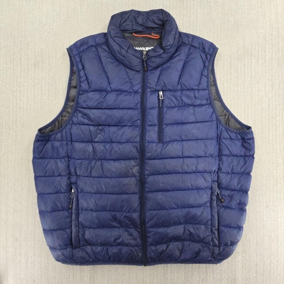 Hawke & Co Other - Hawke & Co Vest Mens XL Blue Down Puffer Full Zip Zip Pockets Outdoor HDN723S